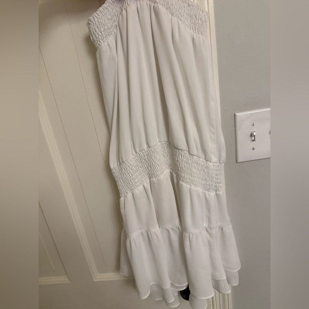 White slouchy mini dress